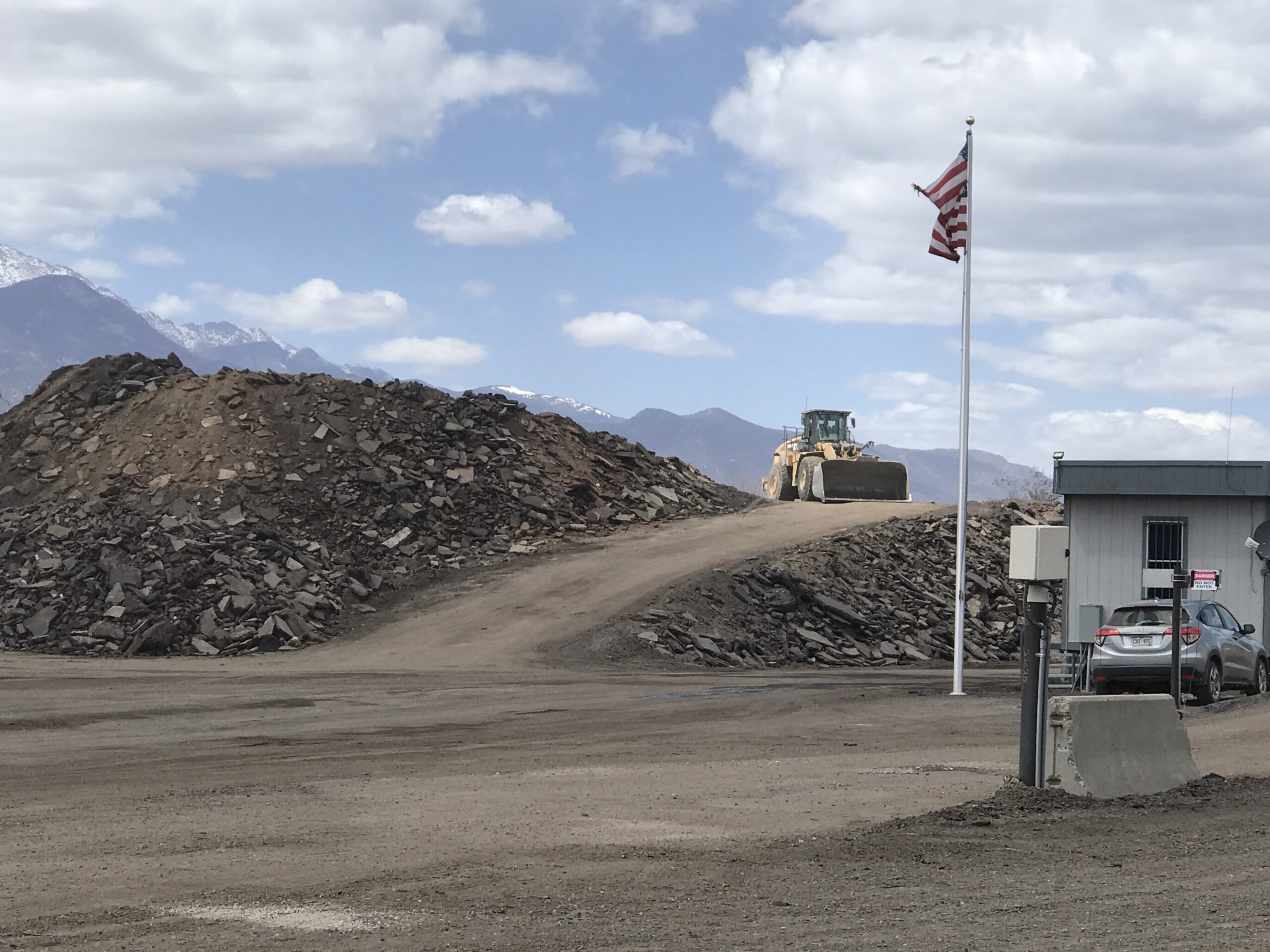 loader on Asphalt hill